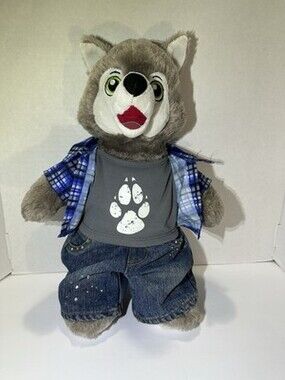 Build A Bear Great Wolf Lodge Wiley The Wolf Plush, Cool Pants!